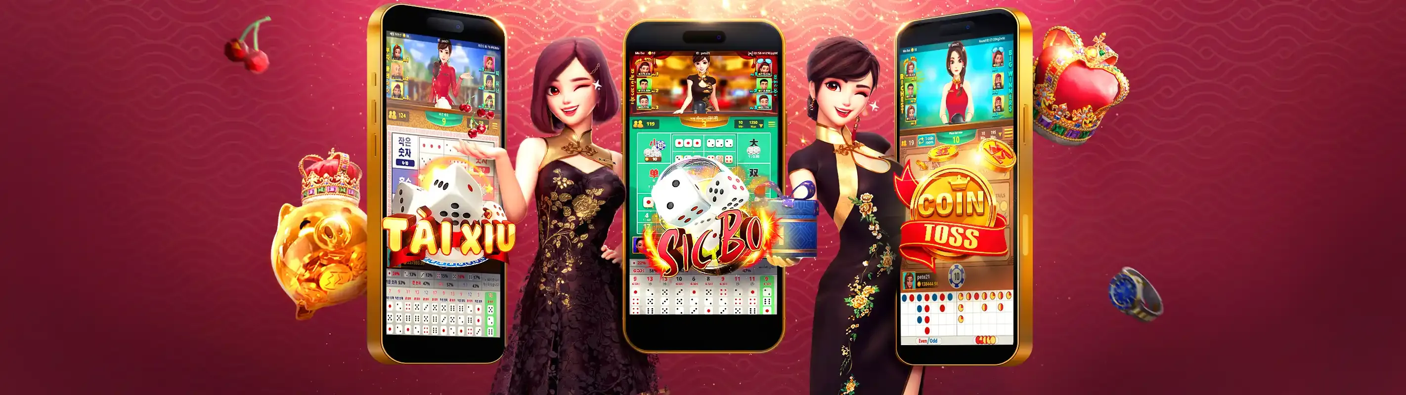 Giao diện ứng dụng OKWIN trên điện thoại di động, hiển thị các trò chơi và tính năng cá cược